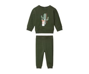 lupilu® Baby Jogginganzug aus reiner Bio-Baumwolle (Dunkelgrün, 50/56)