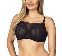 Lupoline Dame Soft-BH Top Träger Musterlos Tüll Netz Träger Unterwäsche 131, Schwarz,75E