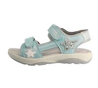 Sandale LURCHI "Fia 1", Mädchen, Gr. 28, türkis, Textil, Veloursleder, Schuhe Sandale, Klettschuh mit Glitter, Größenschablone zum Download (22465216-28) türkis