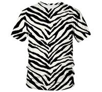 Lurhonp Herren T-Shirt mit Zebramuster, kurzärmelig, Zebra 03, XL