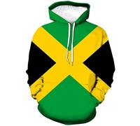 Lurhonp Jamaikanische Flagge Hoodie Jamaika Langarm Hoodie Sweatshirt für Männer Frauen, Farbe 3, Large