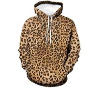 Lurhonp Leopardenmuster Langarm Hoodie Sweatshirt Pullover für Männer Frauen, Multi2, X-Large