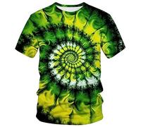 Lurhonp Unisex-T-Shirt, Batikmuster, Rundhalsausschnitt, kurzärmelig, Multi2, Klein