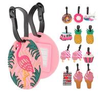 Lurrose 10 Stück Lustige Gepäckanhänger für Damenkoffer aus Pvc mit Niedlichem Cartoon Flamingo Design Praktisch und Dekorativ für Reisegebrauch