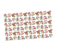 Lurrose 100 Stück Weihnachts Holzknöpfe Weihnachtsmann Knopf Partygeschenke Weihnachtsknöpfe Zum Nähen Feiertagsknöpfe Weihnachtsknöpfe Zum Basteln Jackenknöpfe Weihnachtlich