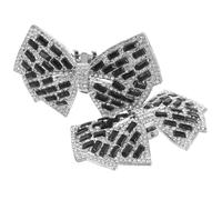 Lurrose 2 Stück Abnehmbare Schwarze Strass Schleifen Schuhclips aus Zinklegierung und Kristallglas Passend für High Heels Modische Damenschuhclips für Selbstgemacht und Festliche Anlässe