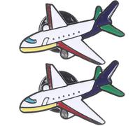 Lurrose 2 Stück Blau Legierung Flugzeug Broschen Feine Handwerkskunst Modische Cartoon Brosche als Bekleidungsdekoration für Damen im Casual Stil