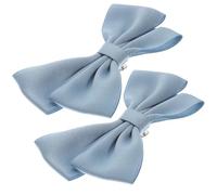 Lurrose 2 Stück Elegante Blaue Schleifen Schuhclips aus Stoff und Legierung Abnehmbare und Vielseitige Schuhschnallen Leicht zu Tragen für Feiertage und Verlobungen