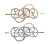 Lurrose 2 Stück Hohle Haarstäbchen aus Legierung Metall Haarspangen für Damen Rutschfest Langlebig Stilvolles Haaraccessoire für Kurze Lange Haare Geschenk für Partys und Hochzeiten