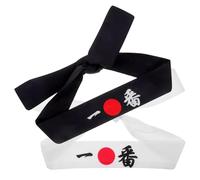 Lurrose 2 Stück Japanische Stirnbänder aus Baumwolle Samurai Stirnband für Kochen und Waschen Hält Haare aus Gesicht Einfach zu Tragen Japanischer Stil