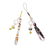 Lurrose 2 Stück Teiliges Japanischer Maneki Neko Schlüsselanhänger mit Glocke Niedlicher Winkender Katzenanhänger Farblich Assortiert Glücksbringer für Wohlstand und Gute Fortune