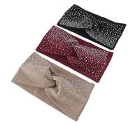 Lurrose 3 Stück pack Elastische Yoga Stirnbänder Damen Kreuzknoten Haarbänder aus Farbechtem Material Schweißabsorbierend für Sport und Gesichtspflege