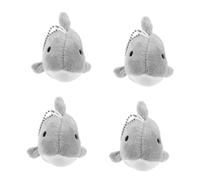 Lurrose 4 STÜCKE Mini Plüsch Hai Anhänger Weiches Kuscheltier Schlüsselanhänger Taschenanhänger Niedliches Tier Motiv für Rucksack Geldbeutel Geschenk für Partydeko