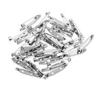 Lurrose 50 Stück Metall Broschennadeln mit Verriegelungskopf 30mm Silberfarbene Sicherheitsnadeln für Selbstgemacht Schmuck und Kleidung Robuste Stifte mit Loch für Bastelarbeiten