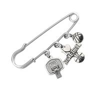 Lurrose Basketball Brosche Damen Metall Sicherheitsnadel Pin Sport Schmuck Jeansjacke Anstecknadel Leicht Robust Kreatives Design Geschenkidee für Basketballfans