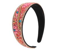 Lurrose Boho Geeignet Stirnband Damen Breites Haarband mit Perlenbesatz und Schmucksteinen Langlebig für Formelle Anlässe und Täglichen Look