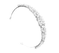 Lurrose Braut Haarreif Silber mit Kunstperlen und Strass Hochzeit Haarschmuck Damen Stirnband für Hochzeitsfeier und Fotoshooting