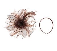 Lurrose Brauthaarschmuck Vintage Haarband mit Feder und Blumendekor Kopfschmuck für Damen bei Hochzeiten und Cocktailpartys Atmungsaktives Netzgarn Komfortabel und Tragbar