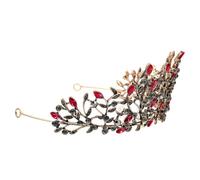 Lurrose Damen Haarreif mit Strasskrone Dekorativer Brauthaarschmuck Modisches Stirnband für Hochzeit Party und Fotoshooting Glanzvoller Kopfschmuck