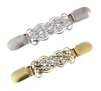 Lurrose Diamant-in Pullover Clips Für Damen Vintage Strass Brosche - Stilvolle Schal Clips Ideal Für Strickjacken Und Hemden 12.0 X 2.7 Cm