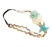 Lurrose Elastisches Damen Haarband mit Muschel und Perlen Design Strand Stirnband für Hochzeit Party und Alltag Bequemes Langlebiges Haaraccessoire