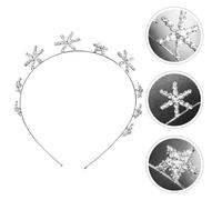 Lurrose Festliches Braut Haarband Silber mit Sechszackigem Stern Strass Perlen Hochzeit Stirnband für Damen Eleganter Kopfschmuck für Feier Party