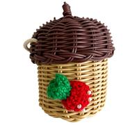 Lurrose Kleiner Geflochtene Schultertasche aus Stroh im Nuss Design mit Dekorativem Effekt und Schutzfunktion für Damen für Geburtstagsfeiern und Outdoor Einsätze