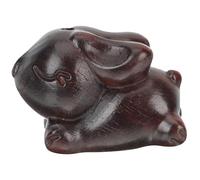 Lurrose Kreativer Hasen Schlüsselanhänger aus Holz Tragbarer Selbstgemacht Schlüsselanhänger mit Geschnitztem Hasenmotiv Verschleißfester Deko Anhänger zum Aufhängen Geschenkidee für