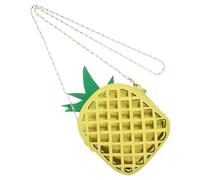 Lurrose Lustige Obst Umhängetasche Ananas Bauchtasche für Damen mit Kettenriemen Praktische Einzelne Schultertasche aus PU und Polyester Moderate Kapazität für Schule und Dating