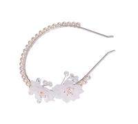 Lurrose Perlen Blumen Haarband Damen Zartes Kunstperlen Stirnband Leichter Braut Haarschmuck für Hochzeit und Alltag