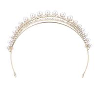 Lurrose Perlen Brauttiara Haarschmuck Hochzeitskrone Metall Stirnband Braut Kopfschmuck für Damen und Brautjungfern