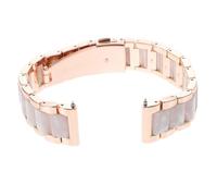 Lurrose Uhrenarmband Edelstahl Rutschfestes Uhrenarmband aus Metall Einfach Anzubringendes Armband für Uhren Edelstahl und Kunstharz Gefertigt