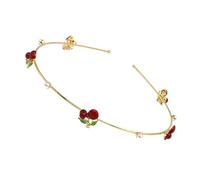 Lurrose Zartes Perlen Haarband für Frauen Eleganter Kopfschmuck mit Kirsch Motiv Modisches Stirnband für Party und Alltag