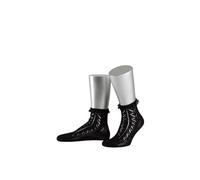 Lusana Damen Ajoursöckchen mit Spitze Trachtenstrümpfe, Schwarz (schwarz 01), 38 (Herstellergröße: 38-40)