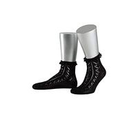 LUSANA Damen Damen Trachtensöckchen schwarz mit Spitze, schwarz, 38/40