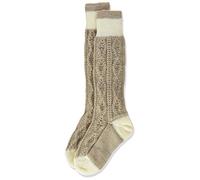 Lusana Jungen kinder kniekous tweekleurig Kniestr mpfe, Beige (Beige/Natur 1325), 37 EU