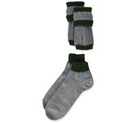 Lusana Jungen Kinder Loferl Kniestrümpfe, Grau (Mittelgrau/Tanne 0319), 31-34