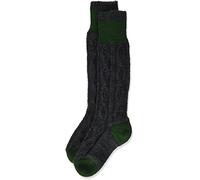 Lusana Jungen Kinder zweifarbig Kniestrümpfe, Grau (Anthrazit/Tanne 0219), 35-38 (Herstellergröße: 35-37)