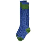 Lusana Jungen Kniestrümpfe Kinder - Kniestrumpf zweifarbig L361R, Gr. 38 (Herstellergröße: 38-40), Blau (Mittelblau/Smaragd 1036)