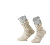 Lusana Mädchen Kinder-Umschlagsocke ohne Applikation Kniestrümpfe, Beige (Beige Meliert 75), 27-30