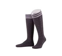 Lusana Trachten Kniestrümpfe - L8995R - anthrazit/mittelgrau