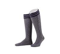 Lusana Trachten Kniestrümpfe - L8995R - mittelgrau, dunkelgrau