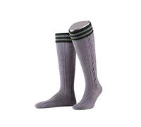Lusana Trachten Kniestrümpfe - L8995R - mittelgrau, dunkelgrau