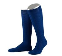 Lusana Trachtenkniestrümpfe mit Merino-Schurwolle für Herren & Damen | Kniestrümpfe Trachten mit 6 Zöpfen und verstärkter Ferse und Spitze | Royalblau | Größe 38-39 | Qualität aus Deutschland