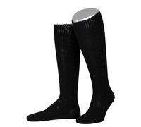 Lusana Trachtenkniestrümpfe mit Merino-Schurwolle für Herren & Damen | Kniestrümpfe Trachten mit 6 Zöpfen und verstärkter Ferse und Spitze | Schwarz | Größe 40-41 | Qualität aus Deutschland