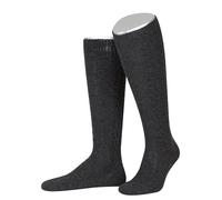 Lusana Trachtenkniestrümpfe mit Merino-Schurwolle für Herren & Damen | Kniestrümpfe Trachten mit 6 Zöpfen und verstärkter Ferse und Spitze | Anthrazit | Größe 48-49 | Qualität aus Deutschland