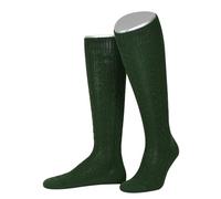 Lusana Trachtenkniestrümpfe mit Merino-Schurwolle für Herren & Damen | Kniestrümpfe Trachten mit 6 Zöpfen und verstärkter Ferse und Spitze | Tanne | Größe 46-47 | Qualität aus Deutschland