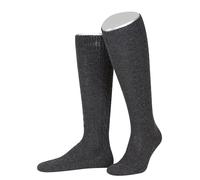 Lusana Trachtenkniestrümpfe mit Merino-Schurwolle für Herren & Damen | Kniestrümpfe Trachten mit 6 Zöpfen und verstärkter Ferse und Spitze | Dunkelgrau | Größe 40-41 | Qualität aus Deutschland