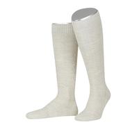 Lusana Trachtenkniestrümpfe mit Merino-Schurwolle für Herren & Damen | Kniestrümpfe Trachten mit 6 Zöpfen und verstärkter Ferse und Spitze | Sand | Größe 44-45 | Qualität aus Deutschland