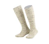 Lusana Trachtenstrümpfe Loden Tweed Kinder Socken 100% Merinowolle | Trachtensocken für Jungen zur Oktoberfest & Tracht | Trachtenkniestrümpfe mit Zopfmuster | Naturmeliert | Größe 31 - 34